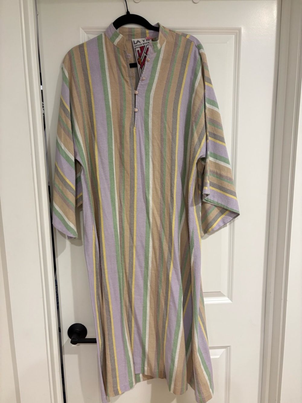 Caftan - Striped Pastel Midi Dress - La Vie style house
